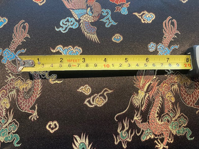 Gold on Black Dragon Jacquard