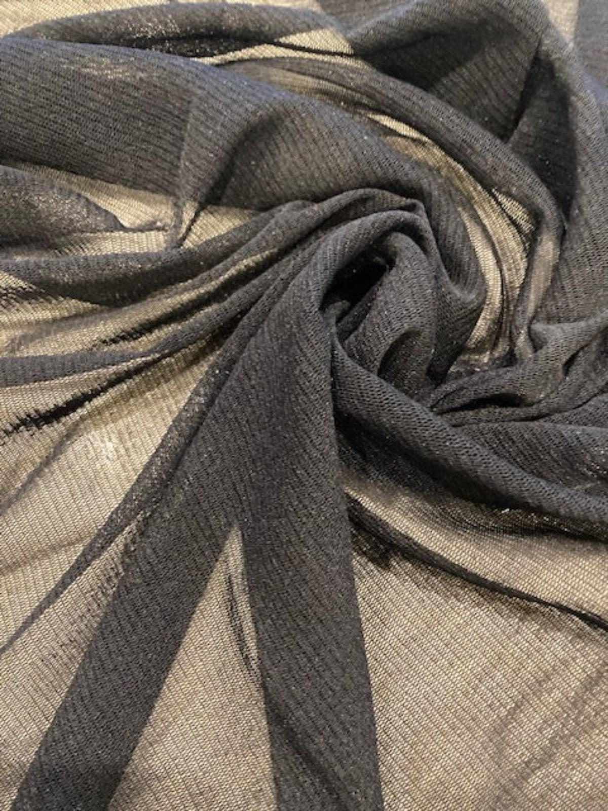 Black Knitted Chiffon – Lightweight Fashion Fabric