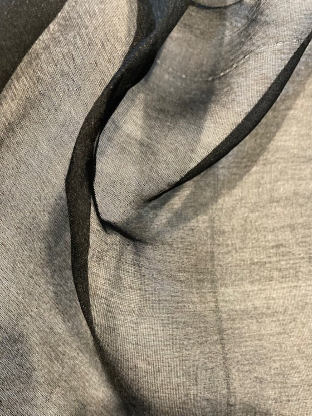 Black Matt Silk Organza