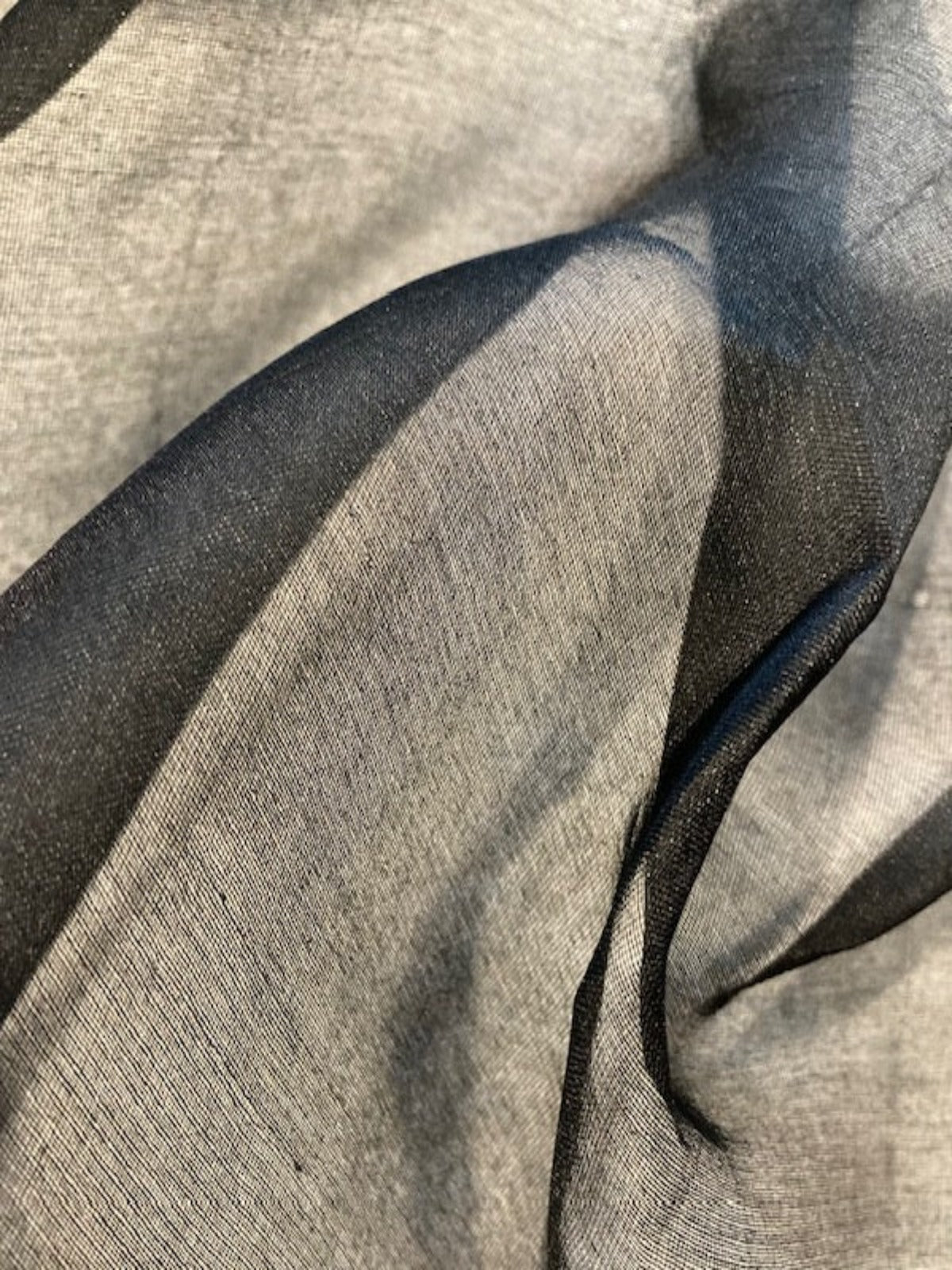 Black Matt Silk Organza