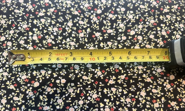 Ditsy Floral on Black Cotton Poplin
