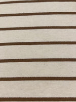 Bronze Lurex Stripe with Self Coloured Lurex detail.on Ivory Stripes run across the fabric.