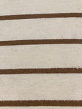 Bronze Lurex Stripe with Self Coloured Lurex detail.on Ivory Stripes run across the fabric.