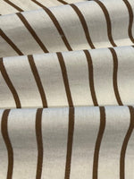 Bronze Lurex Stripe with Self Coloured Lurex detail.on Ivory Stripes run across the fabric.