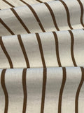 Bronze Lurex Stripe with Self Coloured Lurex detail.on Ivory Stripes run across the fabric.