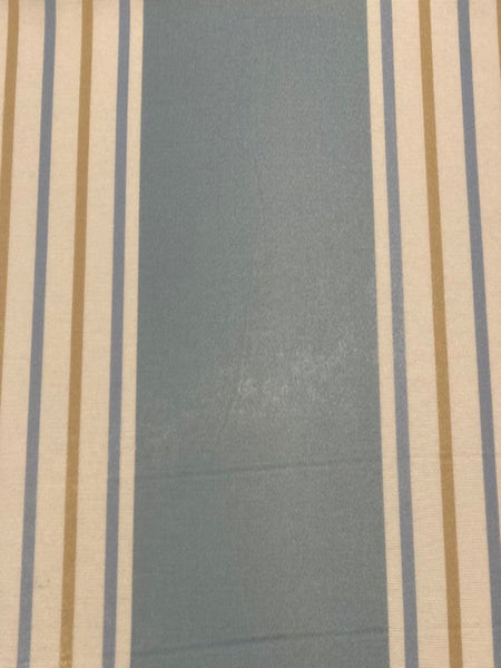 Wedgewood Stripe. Stripes run along the fabric. "Sanderson - Asami stripe Wedgewood"