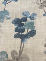 Faded Teal Berry Bunches on Slubbed Cotton Furnishing