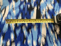 Royal Blue Abstract Waves on Crinkle Chiffon