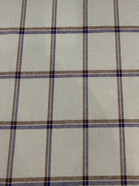 Blue/Black Double Check on Turquoise Blue Shirting