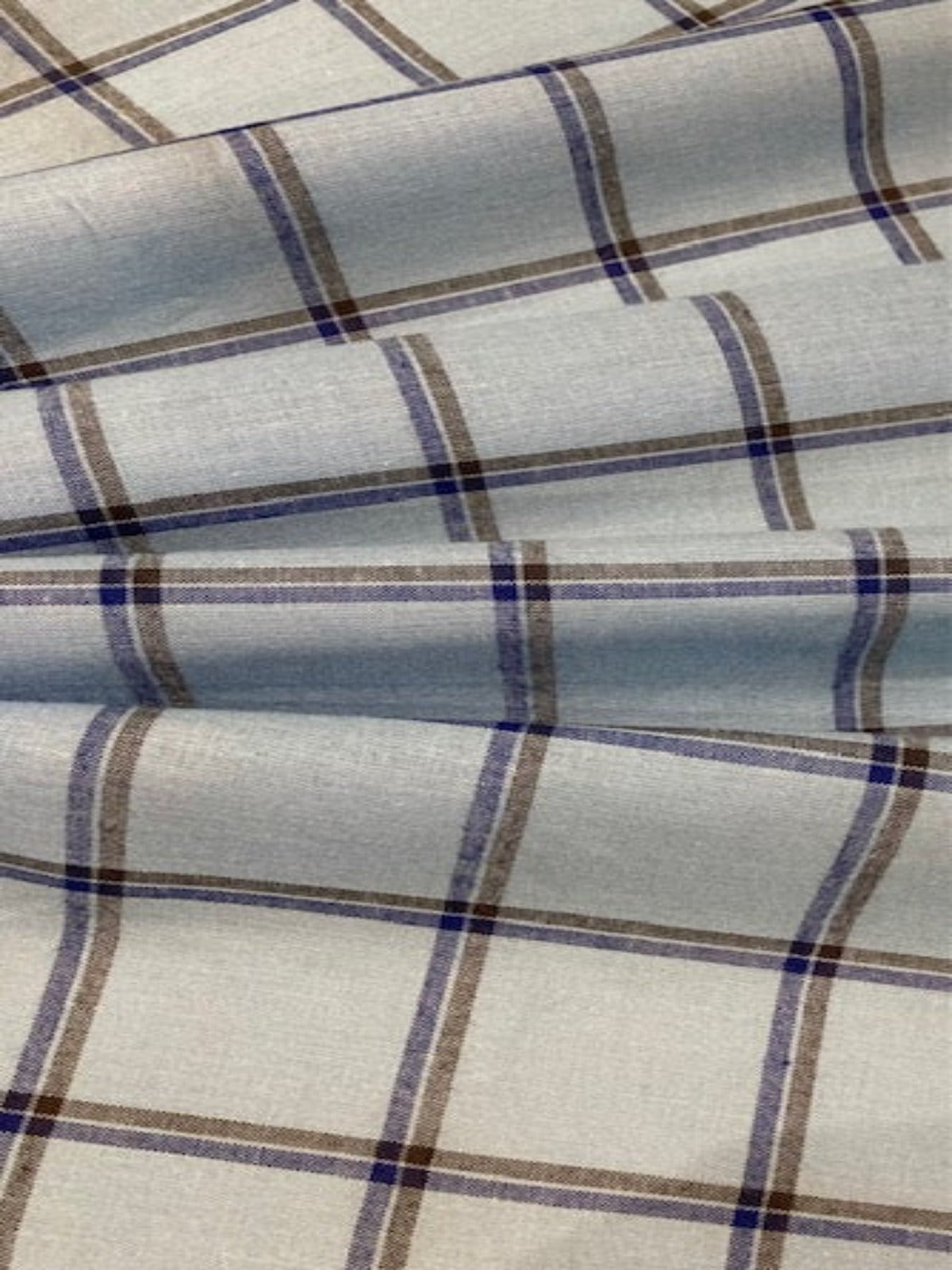 Blue/Black Double Check on Turquoise Blue Shirting