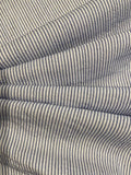 Blue Dashed Stripe Lightweight Cotton