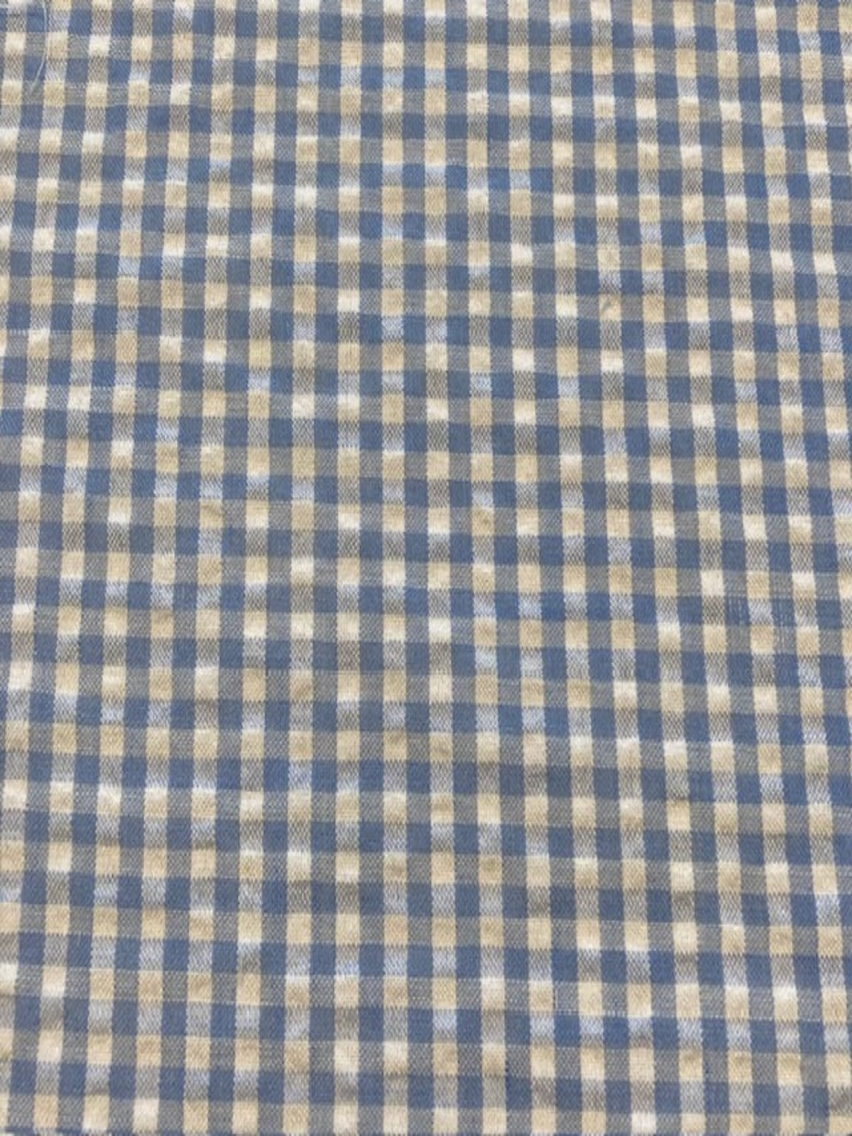 Light Blue 4mm Gingham Seersucker – 65% Polyester, 35% Cotton, 145 cm Wide