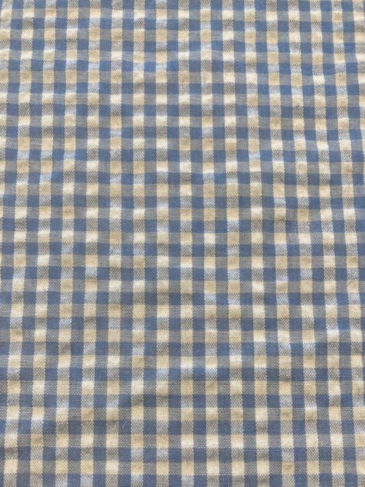 Light Blue 4mm Gingham Seersucker – 65% Polyester, 35% Cotton, 145 cm Wide