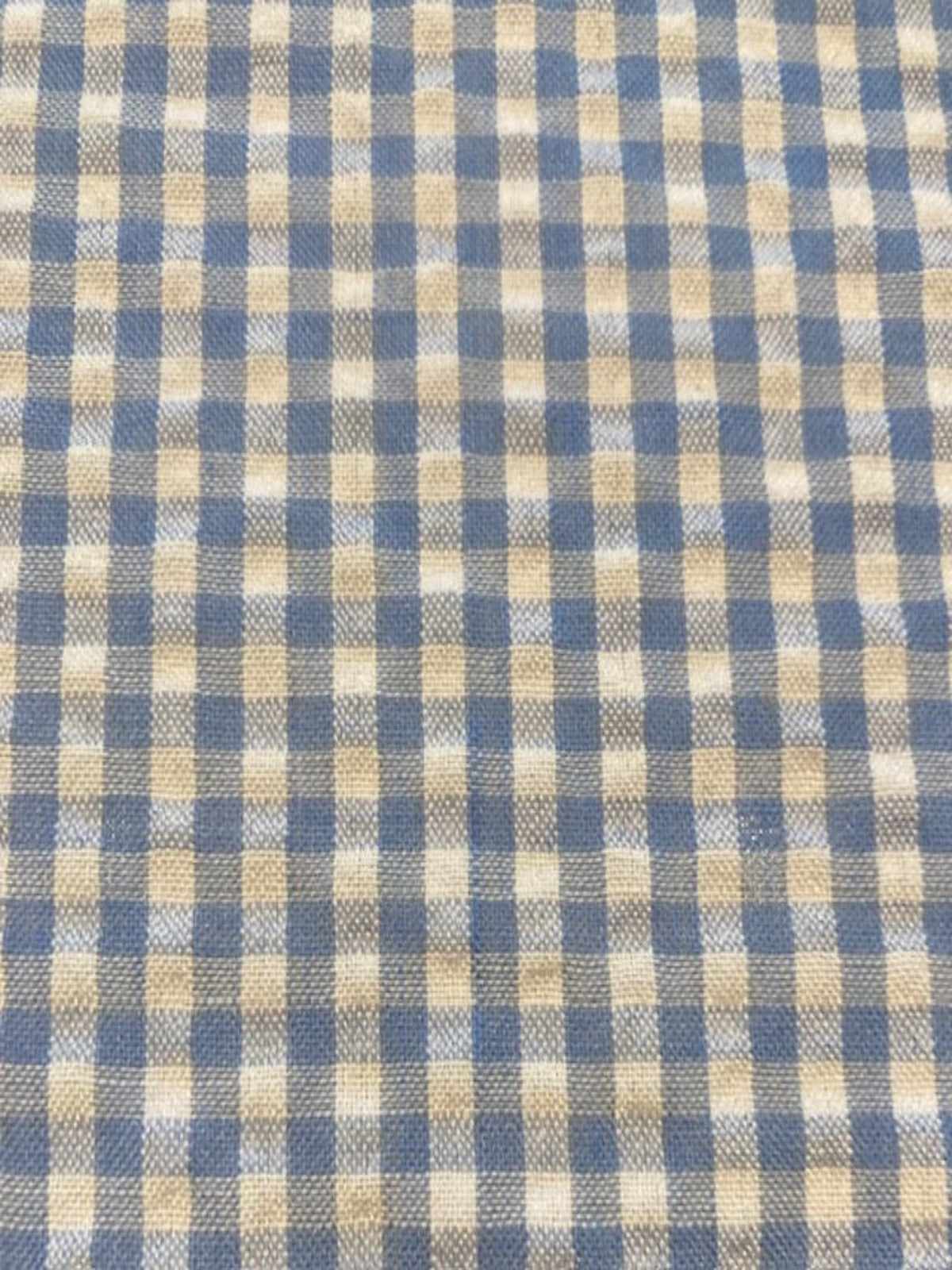 Light Blue 4mm Gingham Seersucker – 65% Polyester, 35% Cotton, 145 cm Wide