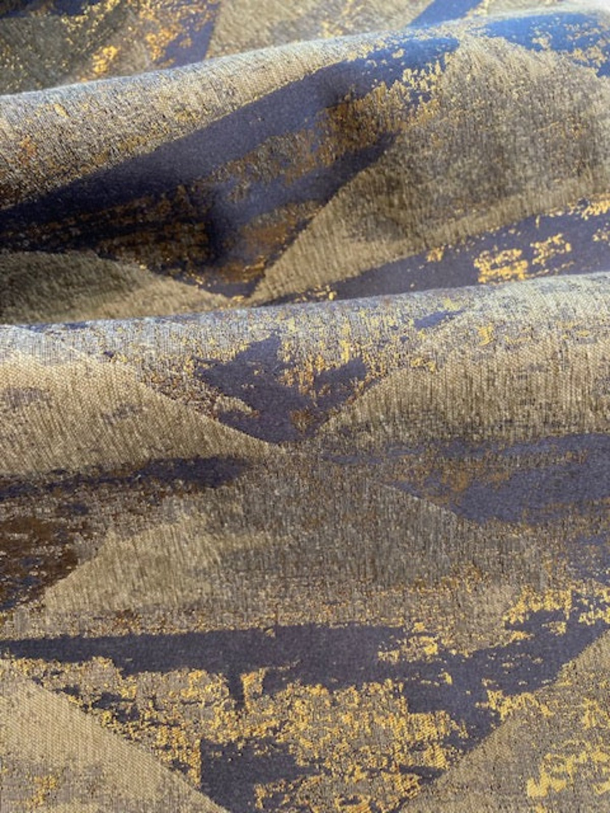 Blue/Grey & Stone Interlocking Triangles with Gold Lurex Detail