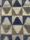 Blue/Grey Pyramid Jacquard in Rectangle Pattern. Thick Furnishing " Porter & Stone"