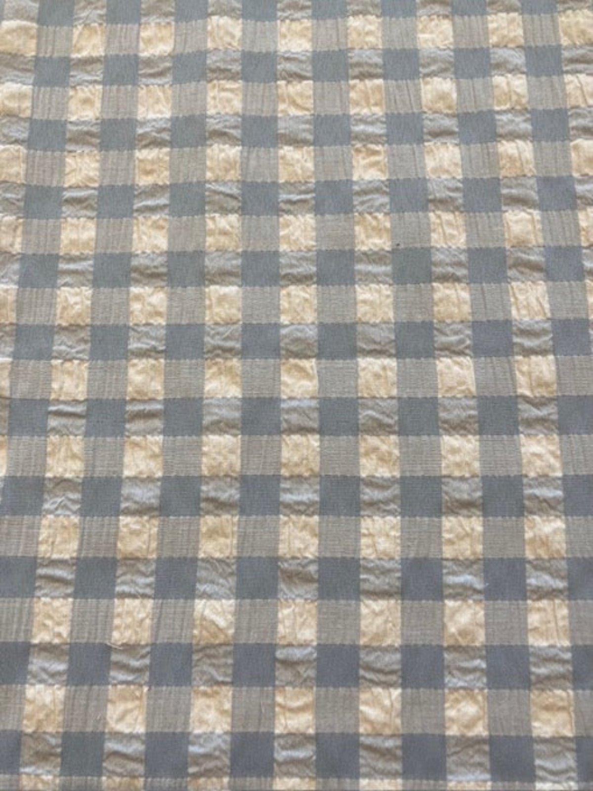 Light Blue Seersucker 12mm Gingham Check