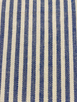 Blue/White 1/2cm Colour Woven Stripe - Running along the Fabric