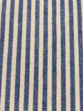 Blue/White 1/2cm Colour Woven Stripe - Running along the Fabric