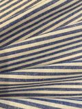 Blue/White 1/2cm Colour Woven Stripe - Running along the Fabric