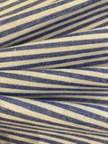 Blue/White 1/2cm Colour Woven Stripe - Running along the Fabric