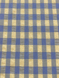 Blue/Lemon Seersucker 12mm Gingham Check