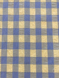 Blue/Lemon Seersucker 12mm Gingham Check