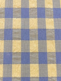 Blue/Lemon Seersucker 12mm Gingham Check