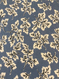 Leaf Print on Dusty Blue Cotton Lawn