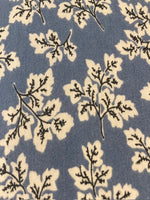 Leaf Print on Dusty Blue Cotton Lawn