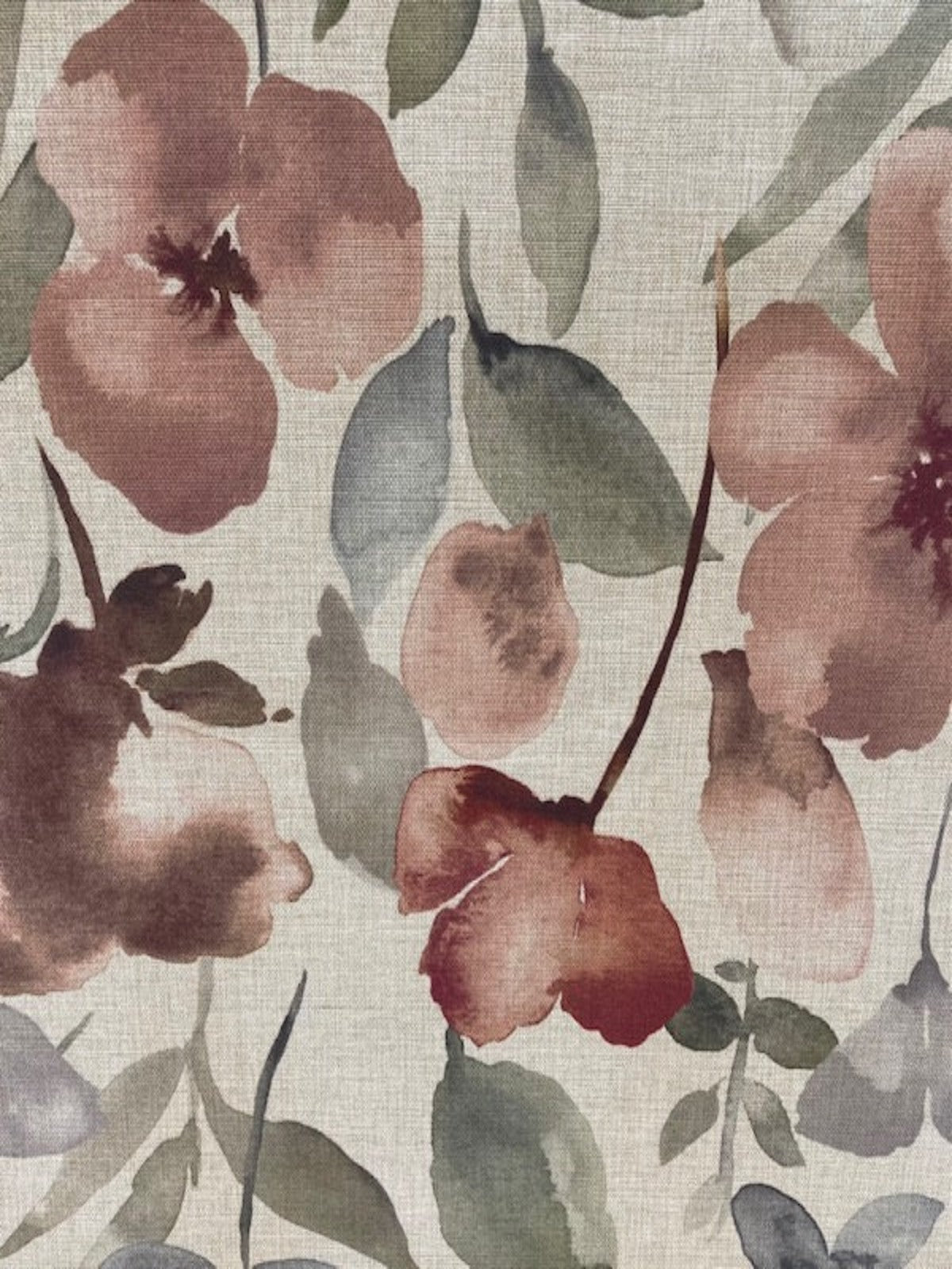 Blush/Green Watercolour on Natural Base Furnishing