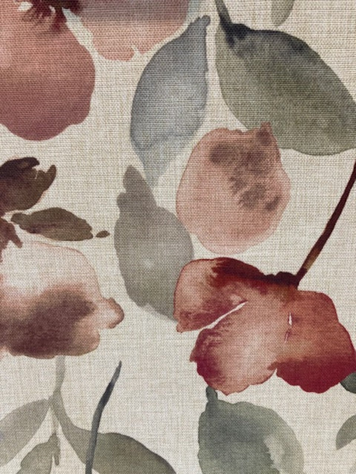 Blush/Green Watercolour on Natural Base Furnishing