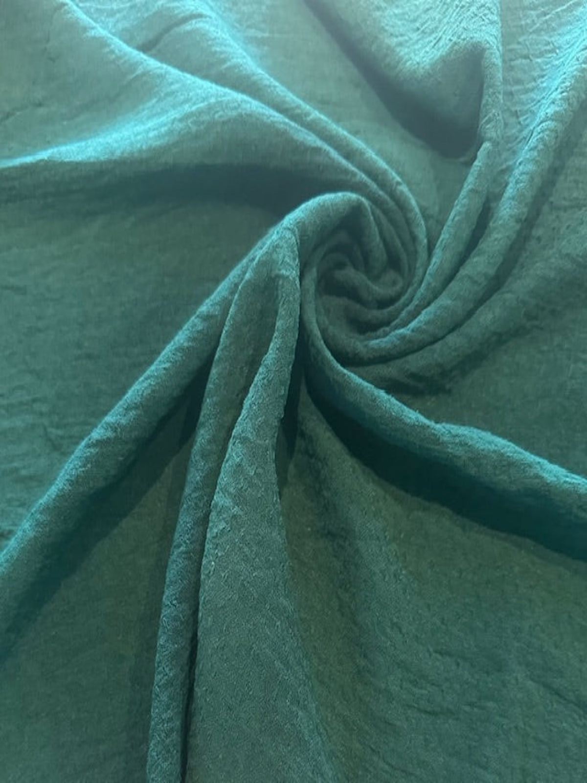 Bottle Green Textured Crepe Jersey