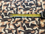 Geometric Camouflage Cream/Brown Print on Cotton