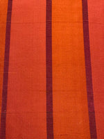 Bright Fuchsia/Orange Silk Dupion Irridescent Stripe with Ribboned Stripe running along the Fabric