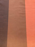 Brown/Brick Stripes on Dupion. Stripes run along the Fabric