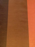 Brown/Brick Stripes on Dupion. Stripes run along the Fabric