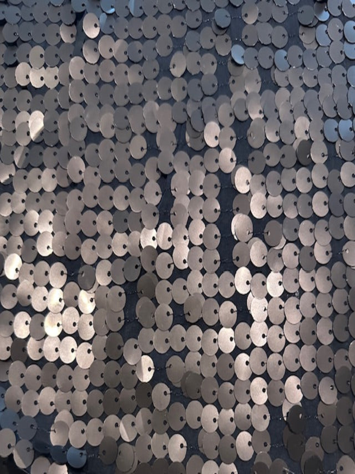 7mm Matt Black Sequin on Navy Chiffon