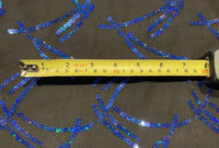 Irridescent Blue Sequin on Black Georgette