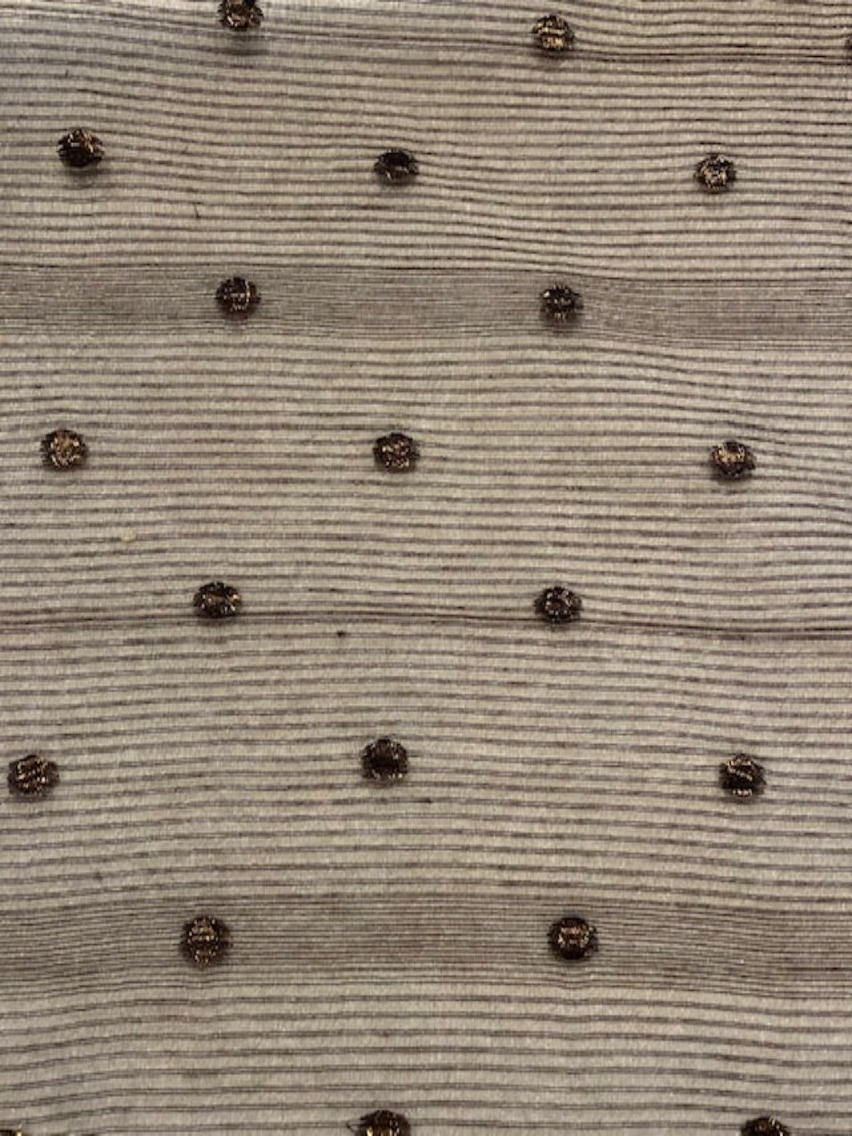Chocolate Ribbed Sheer Voile with Spot Detail 300cm Wide