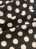 White Spot on Black Cotton Lawn