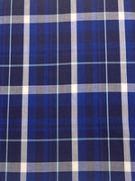 Blue/White Tartan Cotton Check Soft Shirting