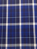 Blue/White Tartan Cotton Check Soft Shirting