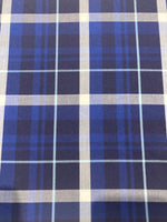 Blue/White Tartan Cotton Check Soft Shirting