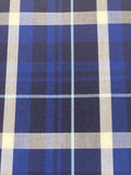 Blue/White Tartan Cotton Check Soft Shirting