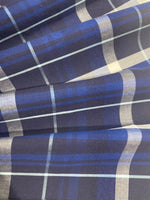 Blue/White Tartan Cotton Check Soft Shirting