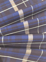 Blue/White Tartan Cotton Check Soft Shirting