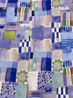 Blue Patchwork Print on Cotton