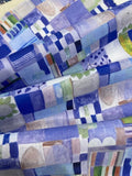 Blue Patchwork Print on Cotton