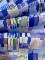 Blue Patchwork Print on Cotton